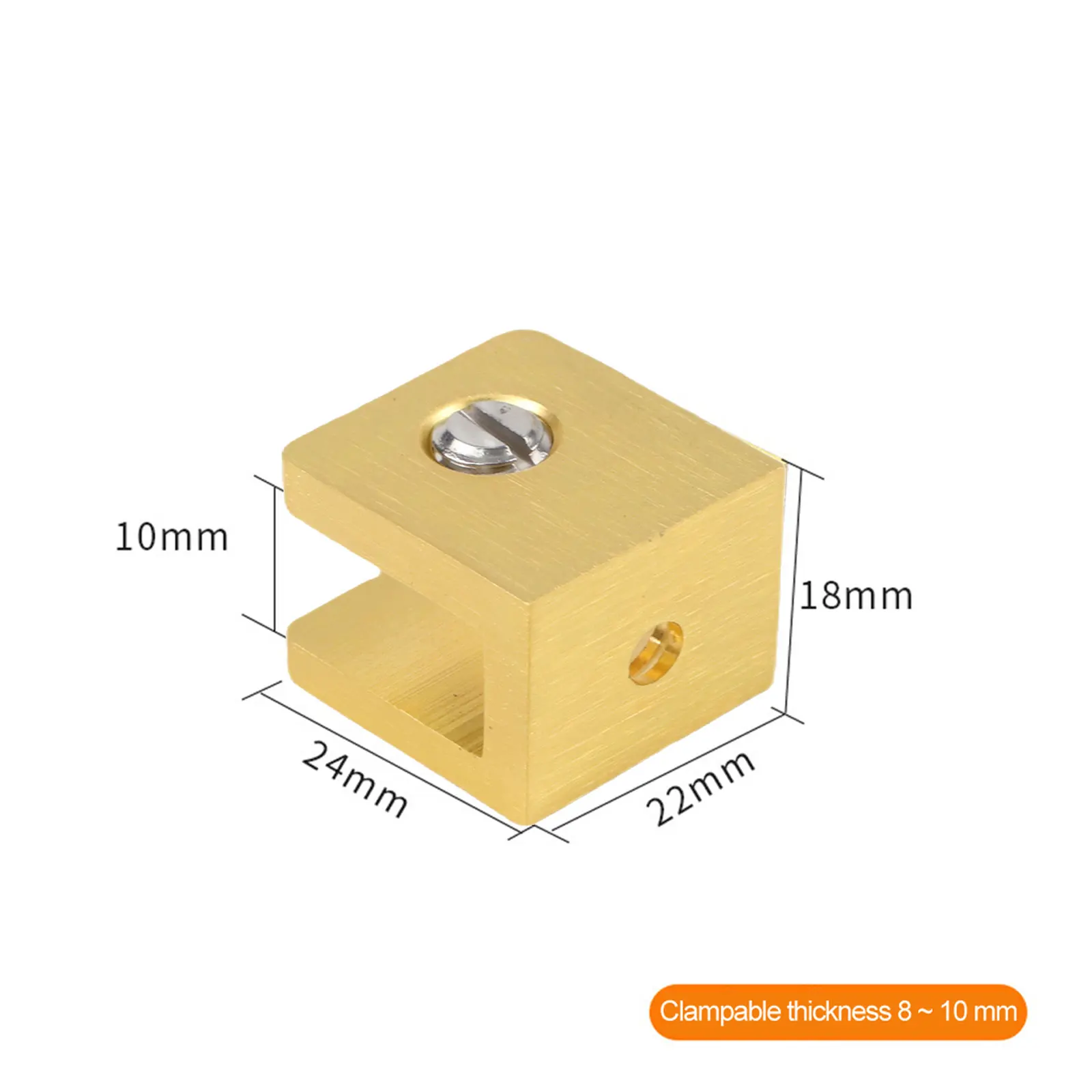 Interior Design Copper Glass Clamp Furniture Accessory Brushed Finish Clip Stable And Secure Strong Load-bearing Capacity