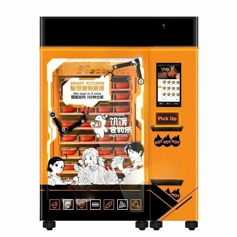 Máquina Expendedora de Pizza, Pan y Comida Caliente de Autoservicio, Totalmente Automatizada, con Pantalla Táctil Inteligente, Personalizable y Profesional, Disponible las 24 Horas