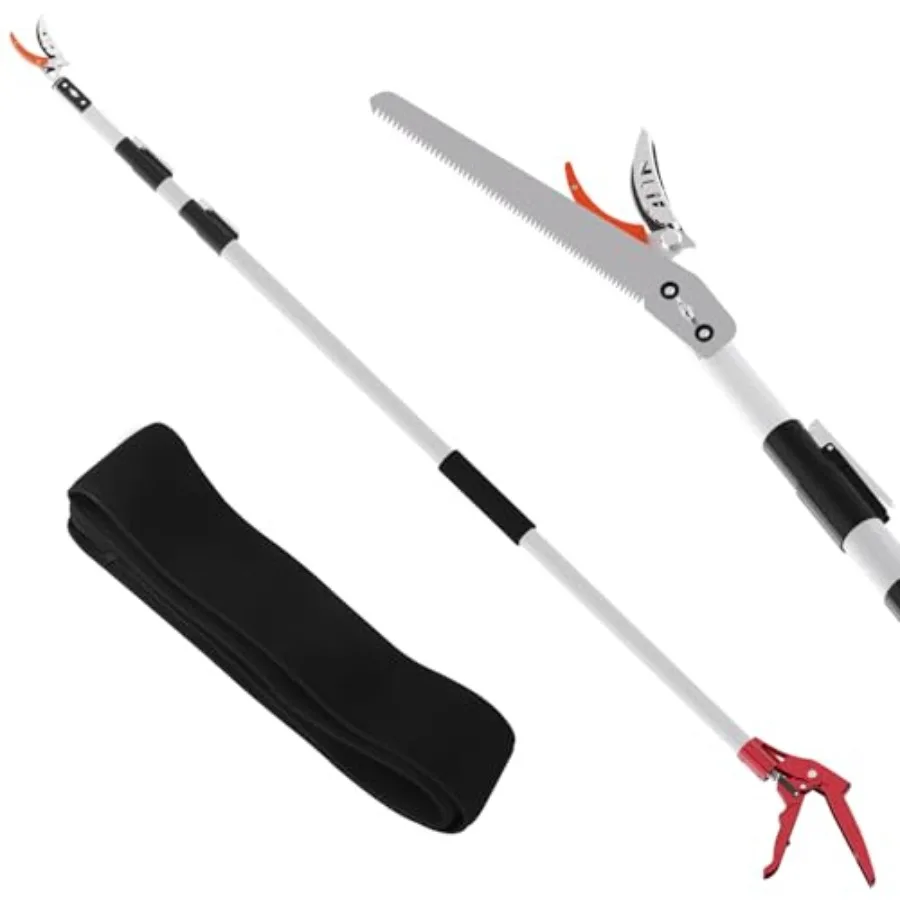 

2 in 1 Extendable Tree Pruner Pole Saw with Adjustable Length 5.9ft-13.1ft for Branch Trimming and Fruit Picking Pruner Head fo