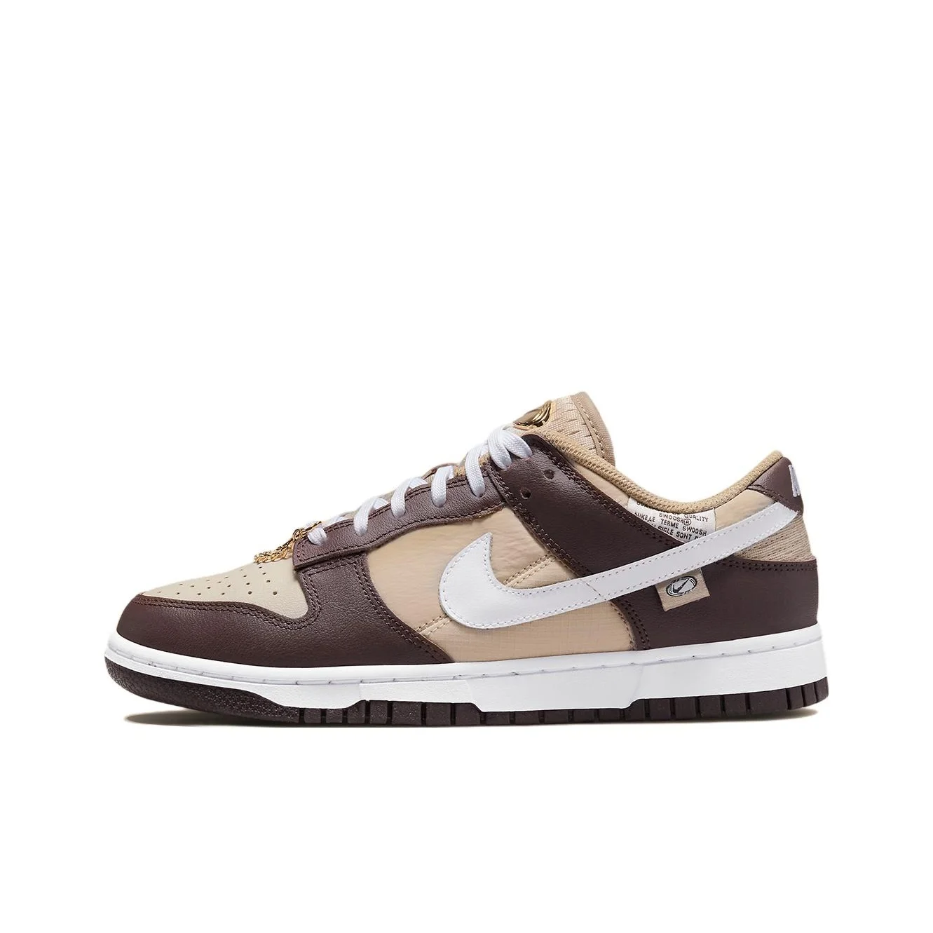 Nike Dunk Skateboard Shoes Women's Low Top Dark Brown/Light Brown/White DX6060-111