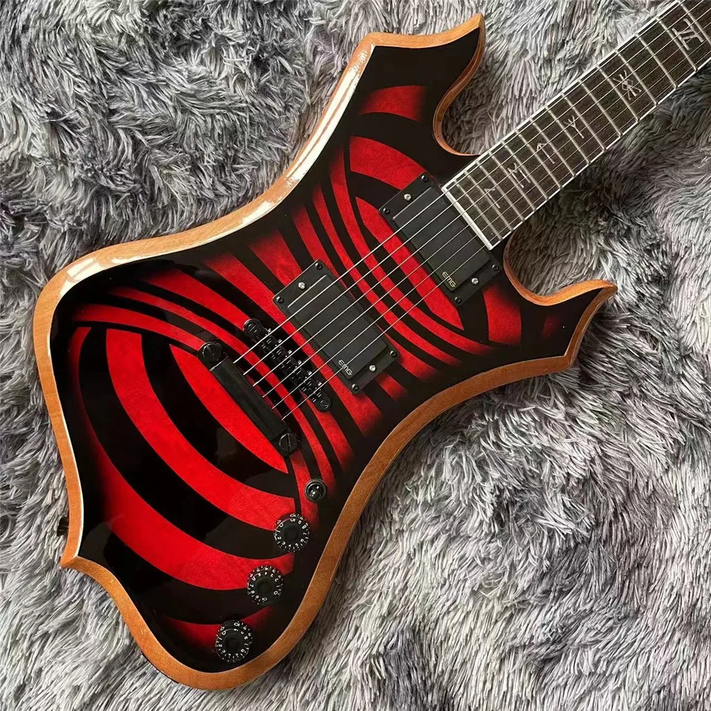 New Arrival Custom strange red Electric guitar with rosewood fingerboard , black hardware , maple neck , high quality guitarra