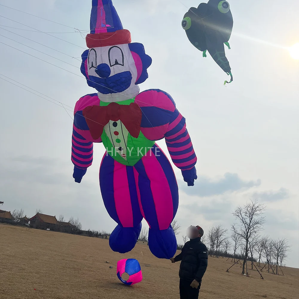 HFLY New Arrival Large 5m Clown Kite Line Laundry for Adults High Quality 40D Nylon Cartoon Show Kites Pendant