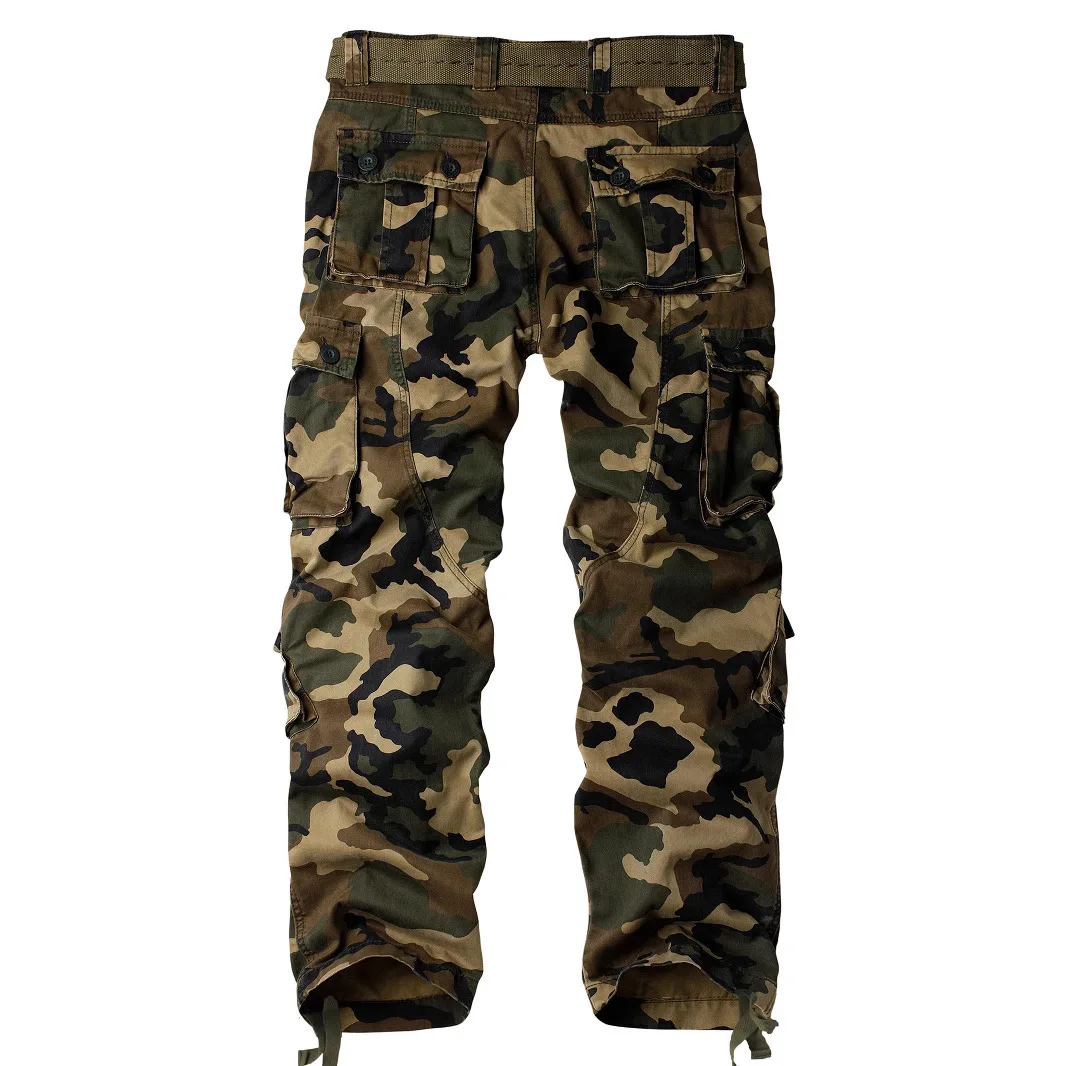 Men's Camouflage Long Pants Multiple kets Slim Fit Cotton 00% Casual Trousers Cross-Border Temu Summer  Faion