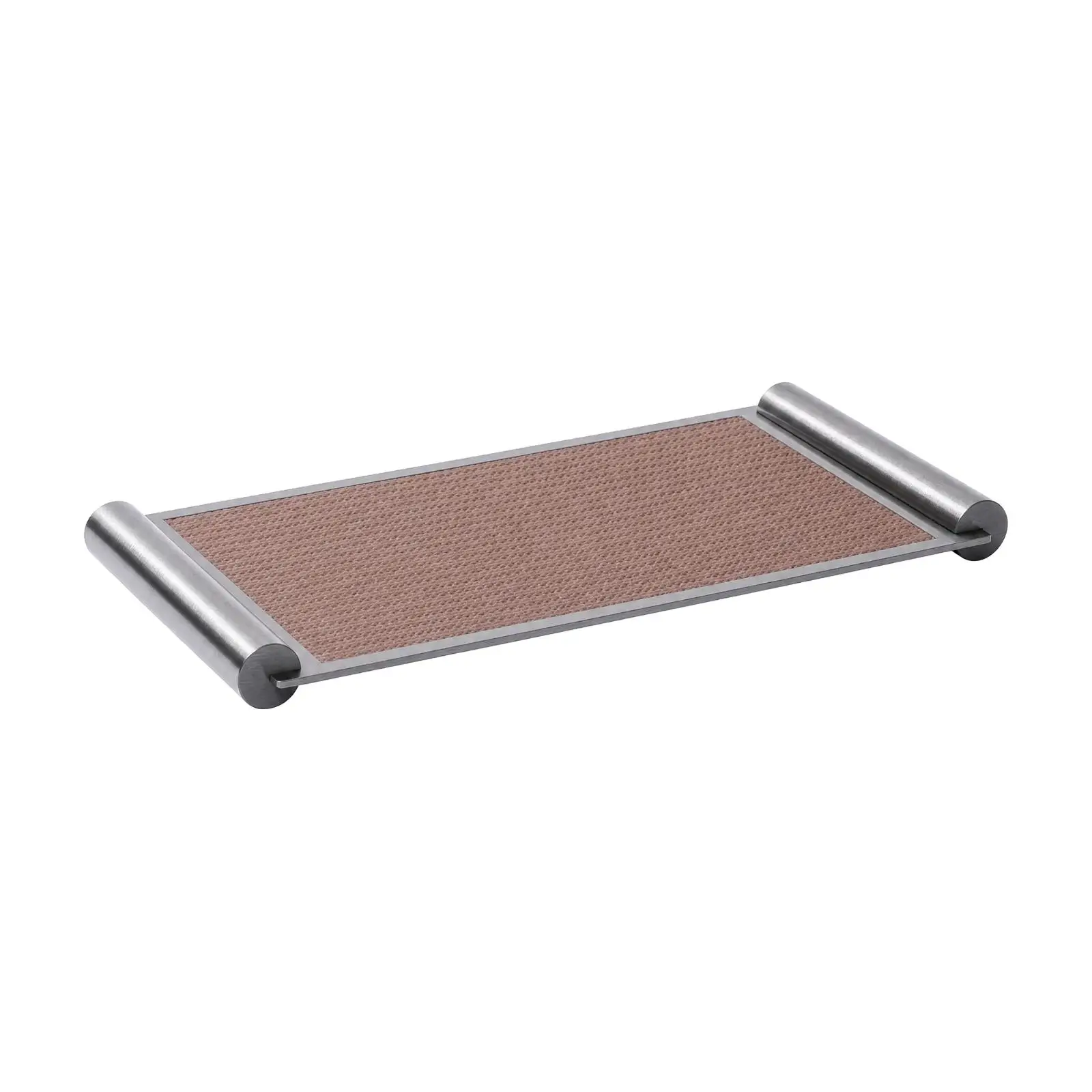 Refined Low Profile Storage Tray with Metal Rails Decorative Organizer for Living Room Showroom Coffee Table Shelf