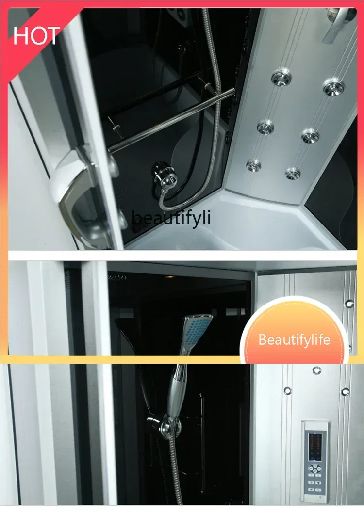 

Shower room arc fan simple bath room steam sauna room tempered glass