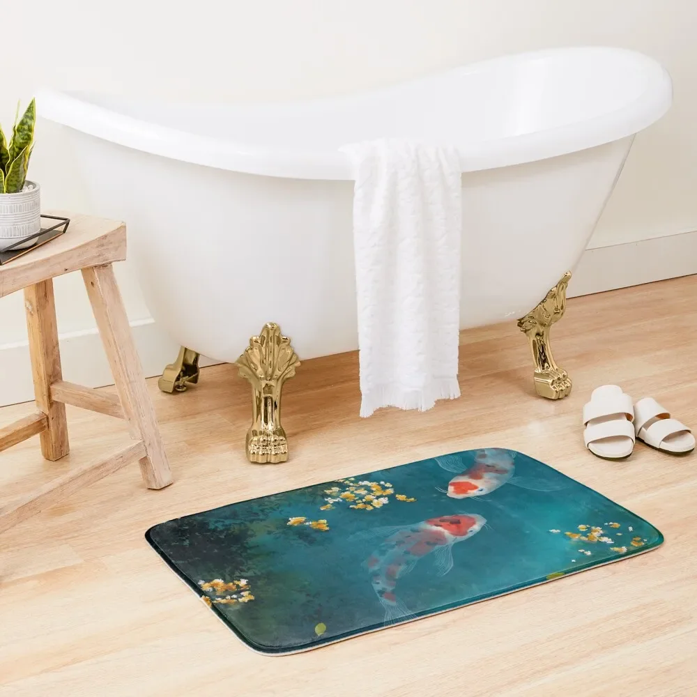 

Koi Carps Bath Mat Slip-Resistant Carpet In The Living Room Bathroom Carpet Set Carpet Living Room Mat