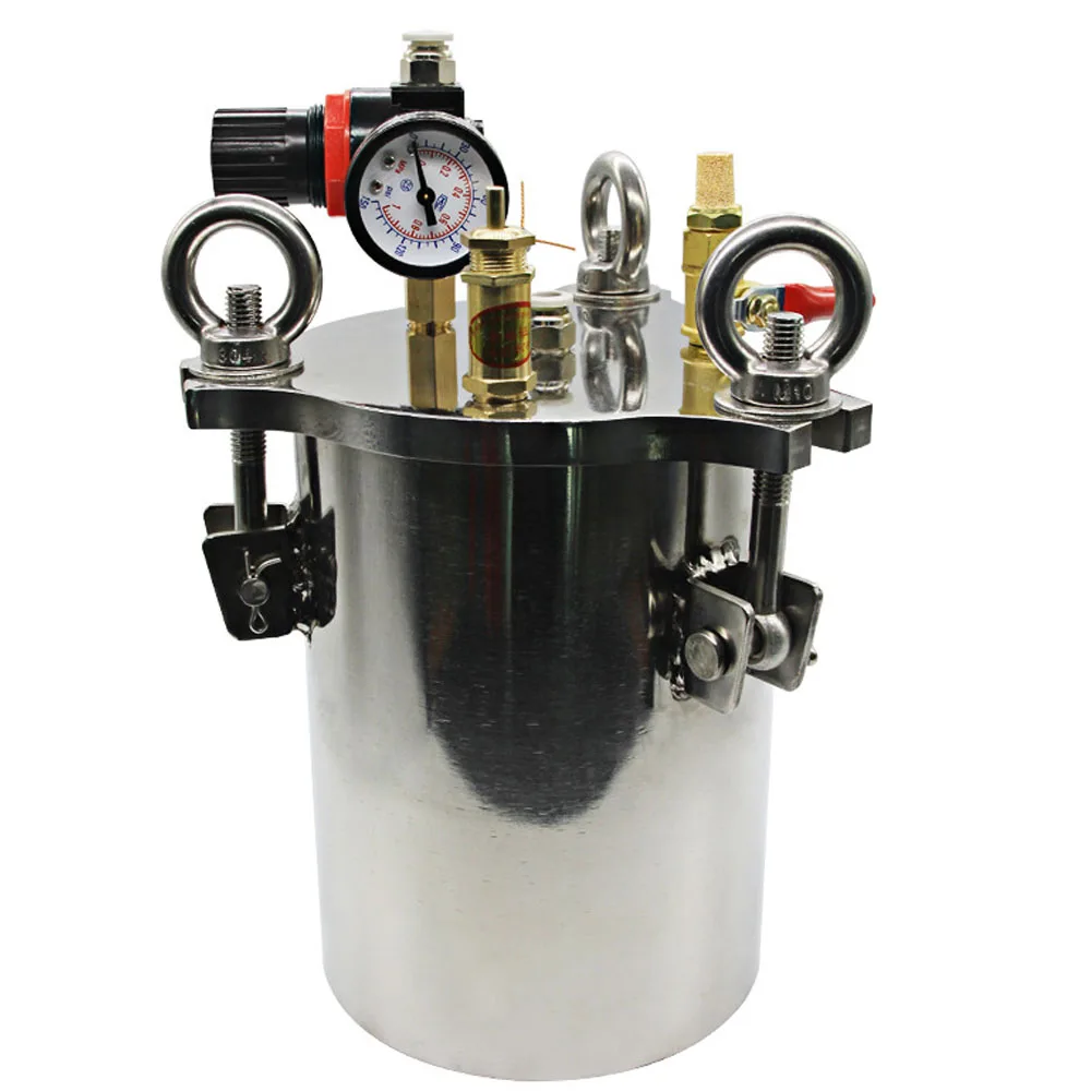 Dispenser Pressure Tank 304 Stainless Steel Pressure Barrel Dispensing Valve Fluid Dispensing Storage Bucket 1L