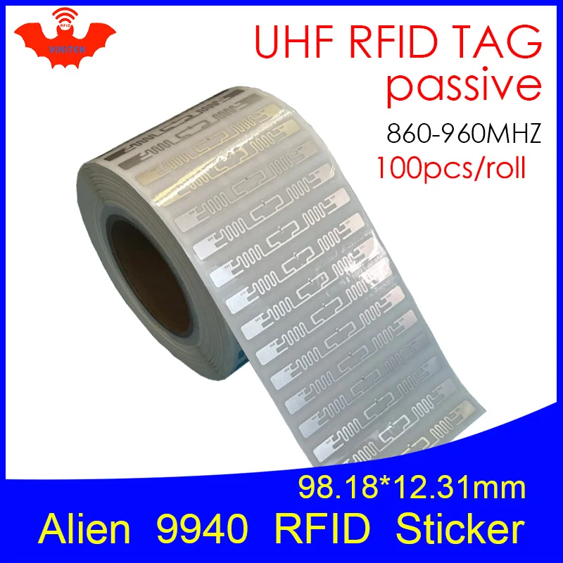 UHF RFID-метка EPC 6C наклейка Alien 9940 мокрая инкрустация 915 МГц868 МГц860-960 МГц Higgs9 100 шт. Бесплатная доставка клейкая пассивная RFID-этикетка