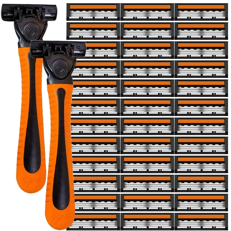 

Высококачественная мужская безопасная бритва, 3-слойные немецкие лезвия для бритья из нержавеющей стали, ручная бритва, замена режущей головки