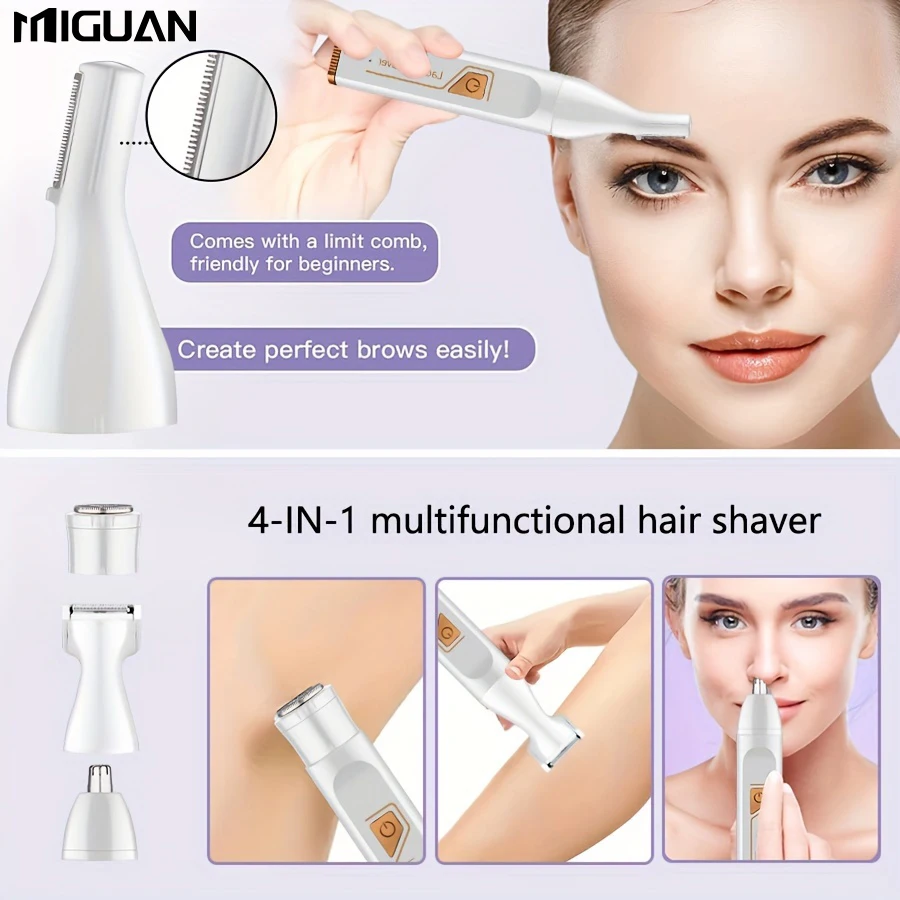 4 In 1 Women's Electric Hair Remover/Women's Multi-Function Electric Hair Remover Set/Women's Bikini Trimmer/USB Rechargeable