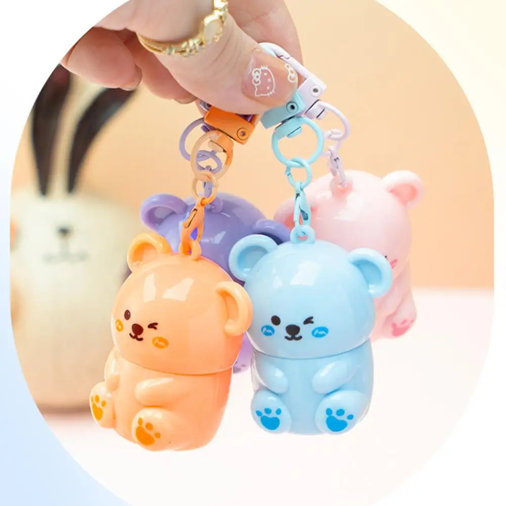 Bálsamo labial de fruta de oso bonito, hidratante, antigrietas, antipeeling, bálsamo labial para bebé, cuidado de la piel de labios suave y no irritante