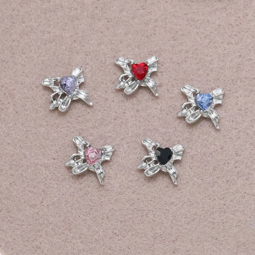 3Pcs/set Metal Nail Art Drills Heart Nail Decorations Manicure Ornaments Aolly Nail Charms Butterfly Nail Accessories