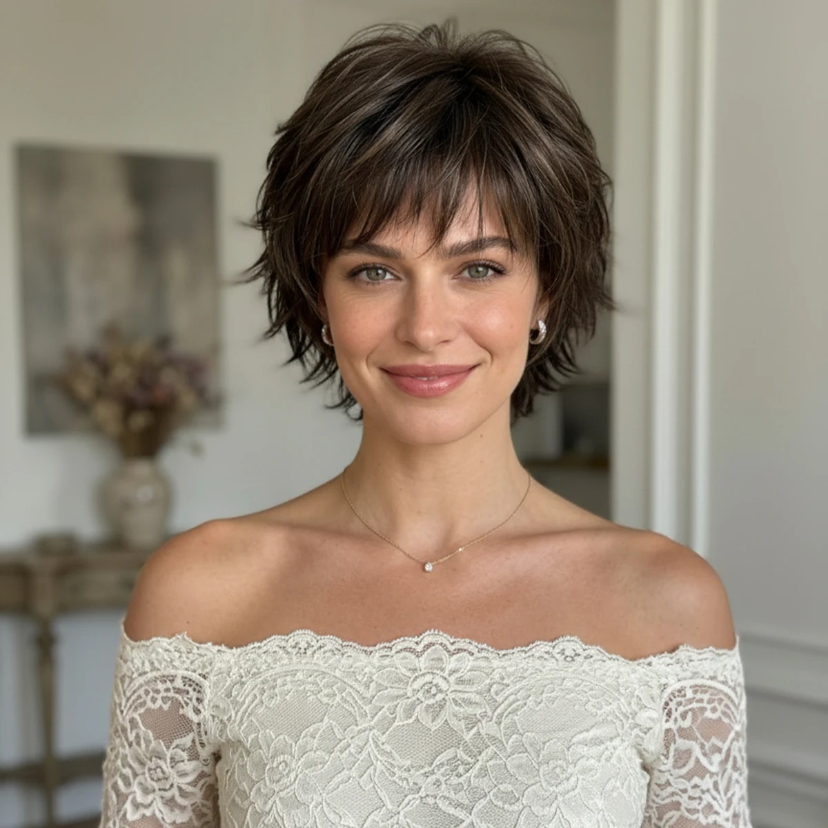 

10-дюймовые короткие парики-пикси для белых женщин, короткие парики с коричневыми корнями, синтетические парики из натуральных волос для женщин