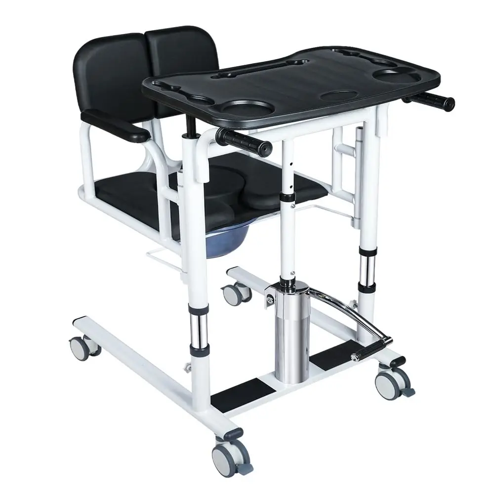 

Patient Lift Transfer Chair, 5 in 1 Patient Lift Chair with 180Split Seat, Height Adjustable Patient Transfer Chair with 4 Cast