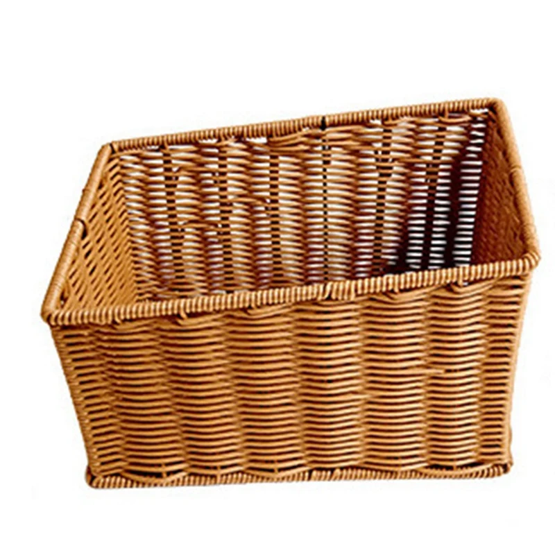 Manual Woven Storage Basket Handmade Laundry Wicker Baskets Sundries Bevel Storage Box Fruit Basket