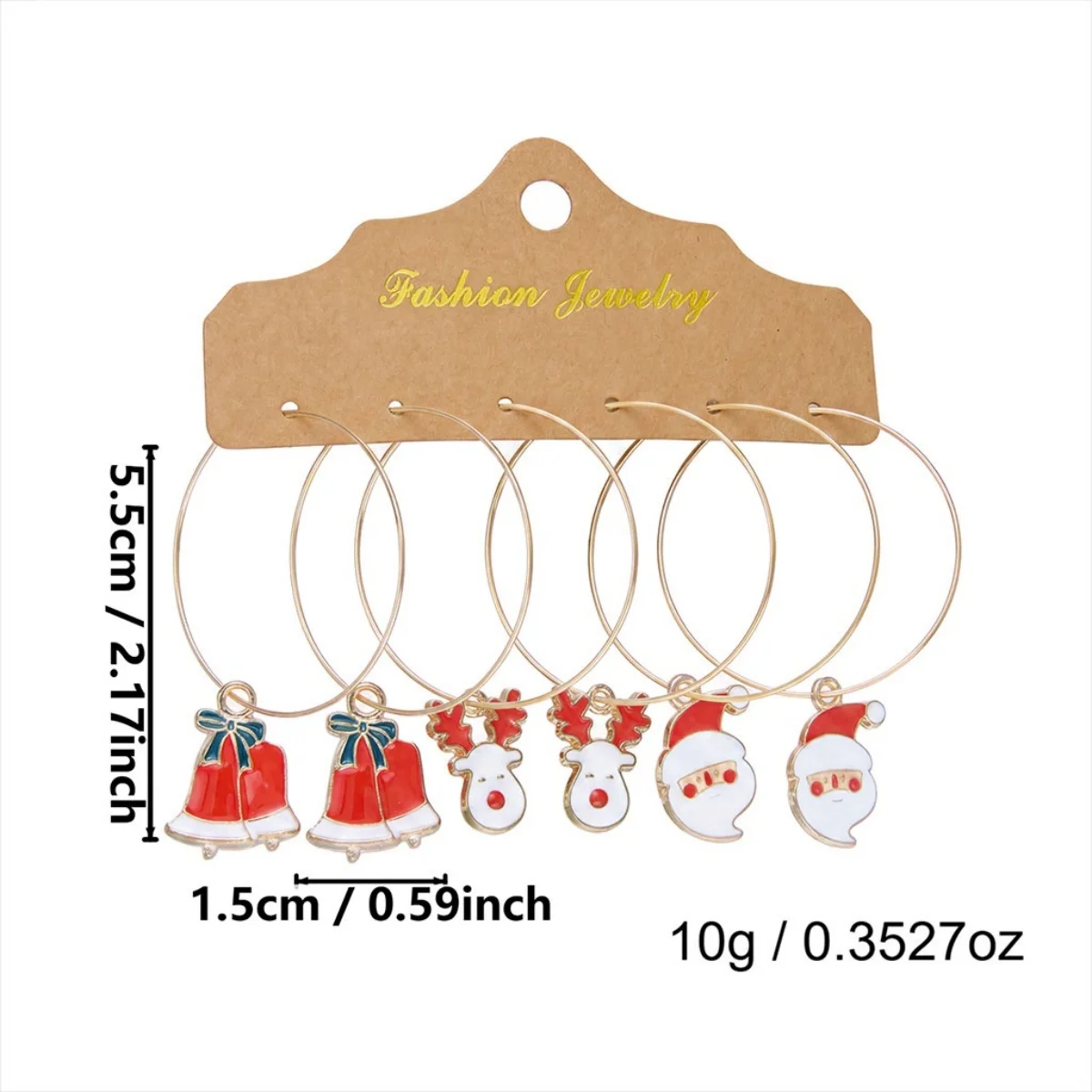 3 Paar/Set Weihnachts-Strass-Ohrringe mit Hirsch, Zuckerstange, Geschenkbox, für Damen, niedliche Weihnachtsmann- und Weihnachtsbaum-Ohrringe, Schmuck – Detail 38