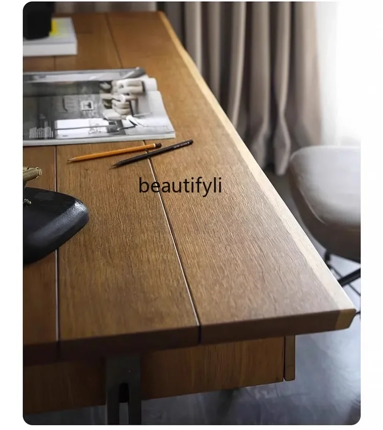 Nordic Solid Wood Home Computer Desk Modern Drawer Office Writing Desk Student Study Desk