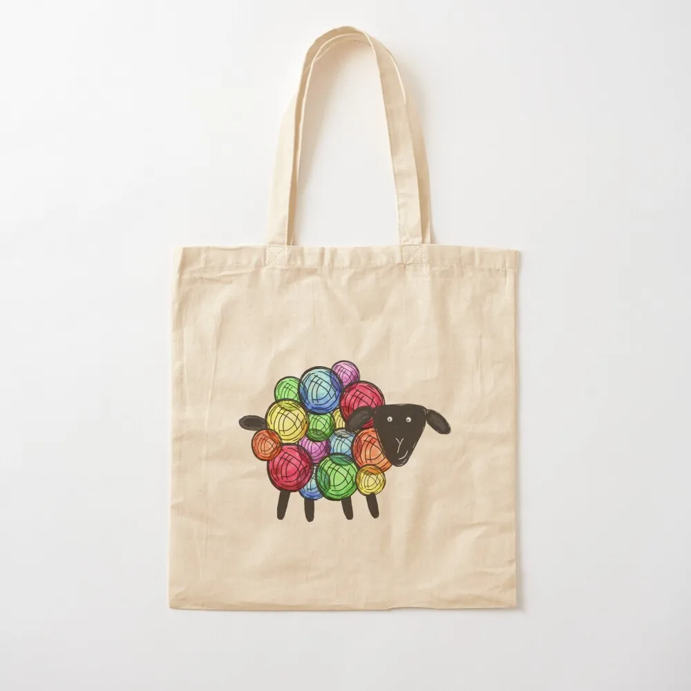 

rainbow sheep Tote Bag Women's beach bags shopping cart bags free delivery bags Canvas Tote Bag