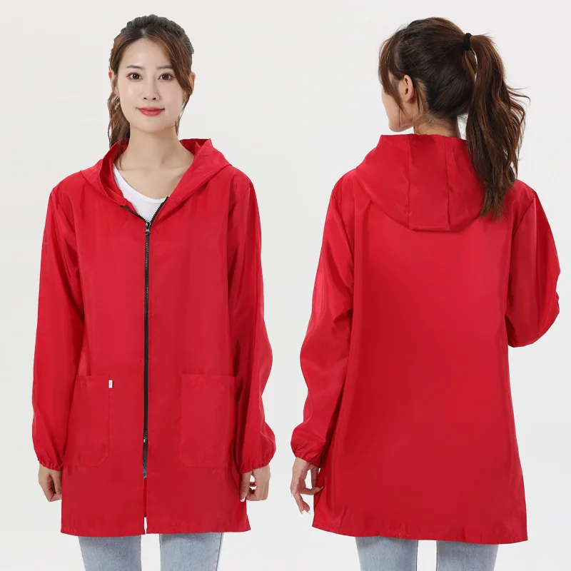 Adult Hooded Smock Women's Household Kitchen Cooking Apron Long Sleeve Zipper Men's Work Clothes Protective Clothing