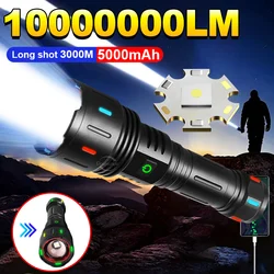 New 5000mAh Ultra Powerful LED Flashlight 10000000LM Rechargeable Torch Light Zoom High Power Flashlight 3000M Long Shot Lantern