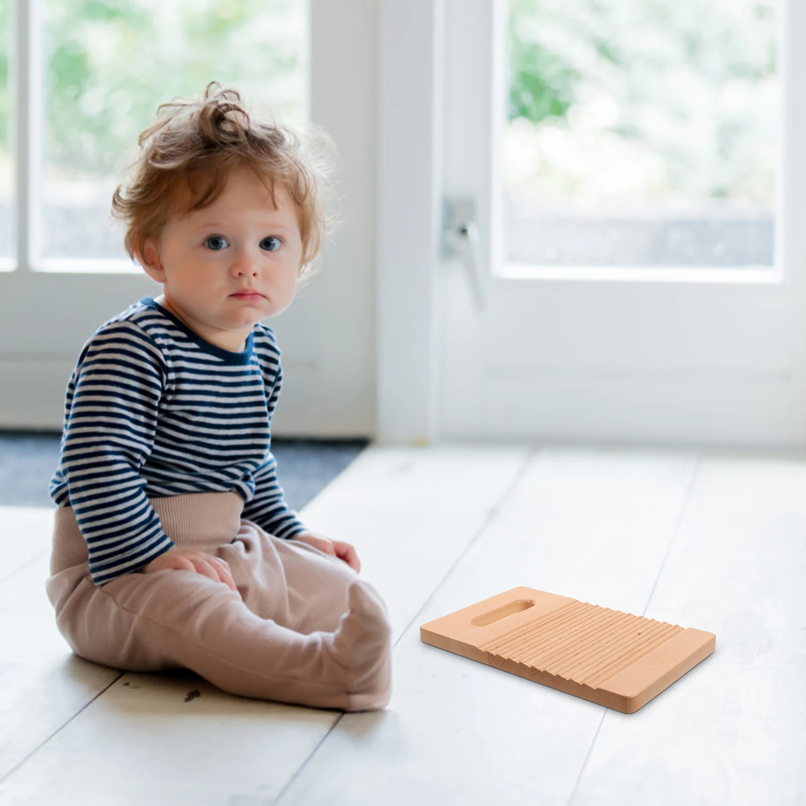 

Laundry Educational Washboard Plaything For Kids Small Portable Wooden Washboard Travel Mini Clothes Washing Board Household