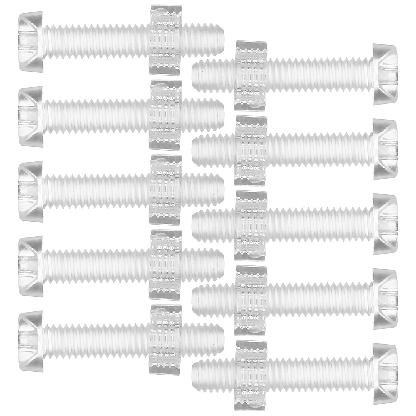 

10 Sets Clear Acrylic Furniture Connectors Small Bevel Screws Cabinet Fasteners Hardware Bolt Nut Kits Self Tapping Decorative