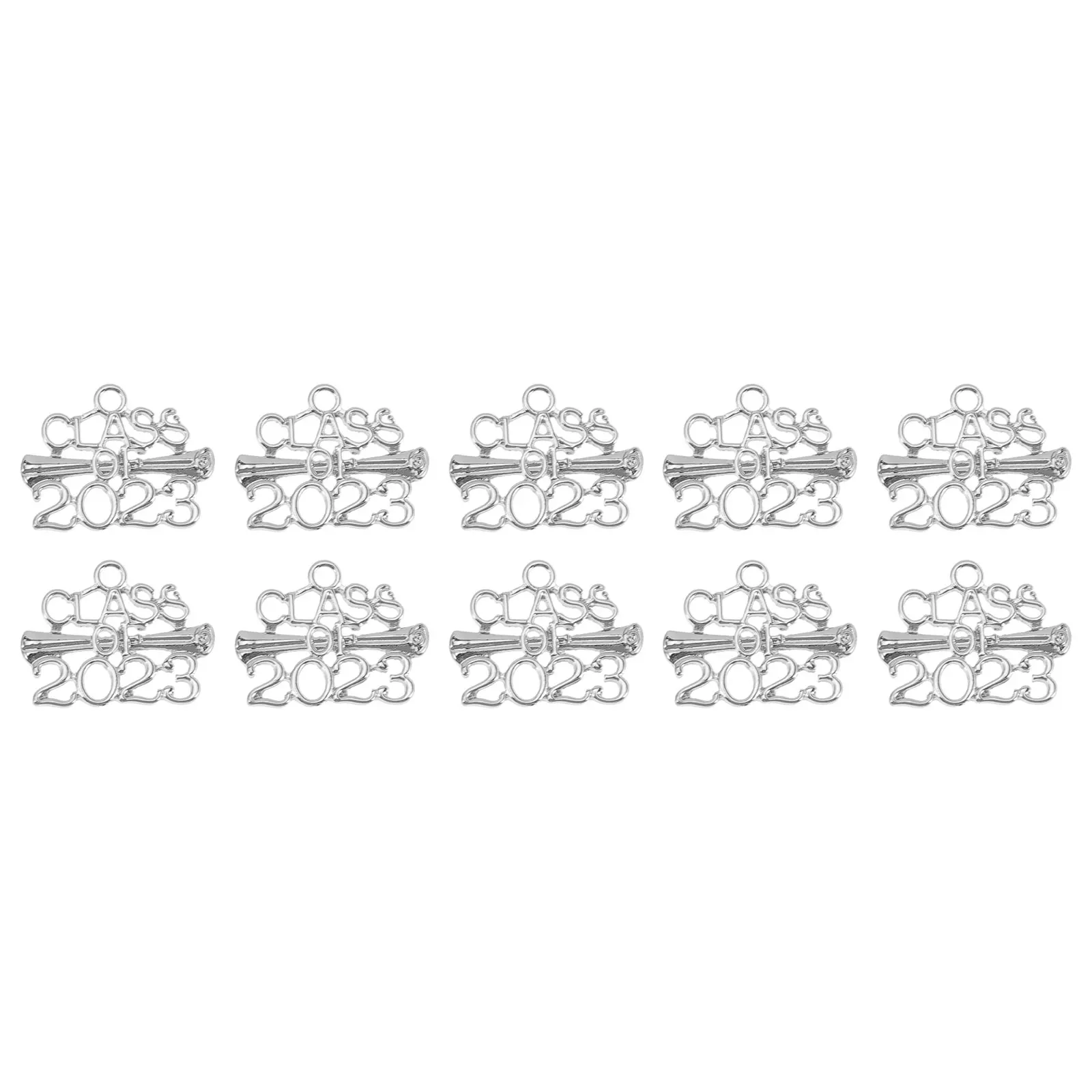 

10 Pcs 2023 Graduation Alloy Charms Pendants Necklace DIY Jewelry Accessories Keychain Hanging naments Small Size