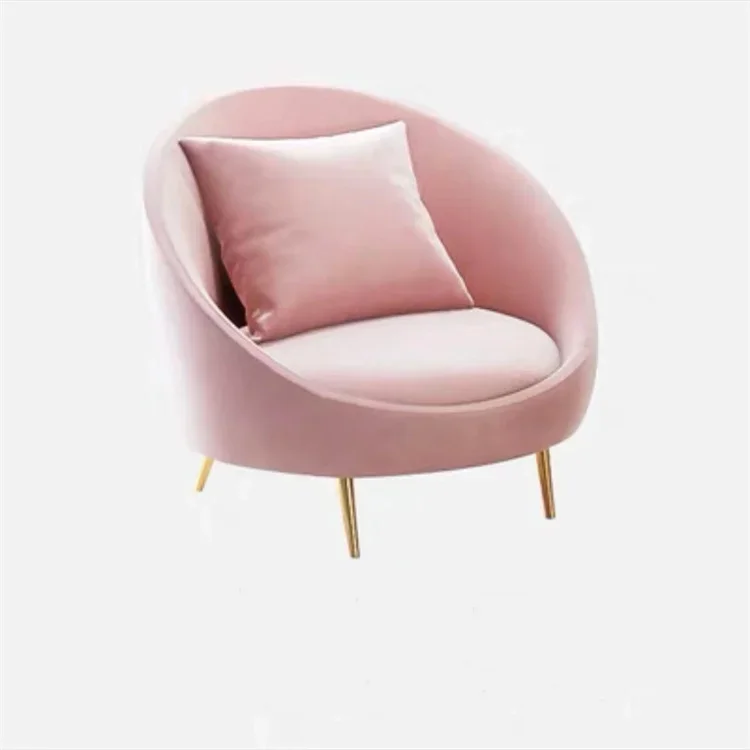 Kisen comfortable beauty spa salon waiting room furniture Pink nail chair waiting room sofa for manicure table home living