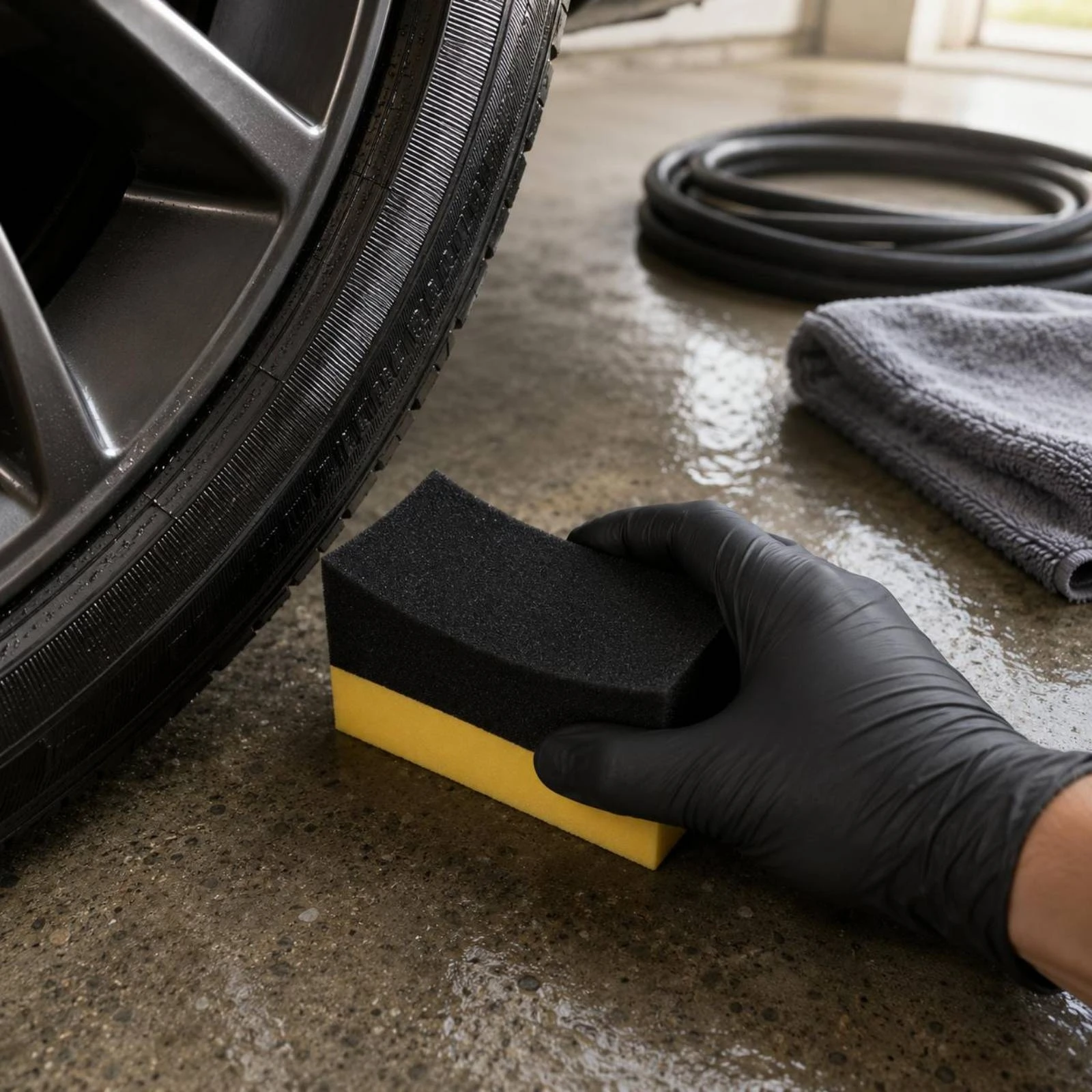 Crescent Sponge Fine-Textured Car Detailing Sponge Vehicle Care Item Hand-Held High Absorbency