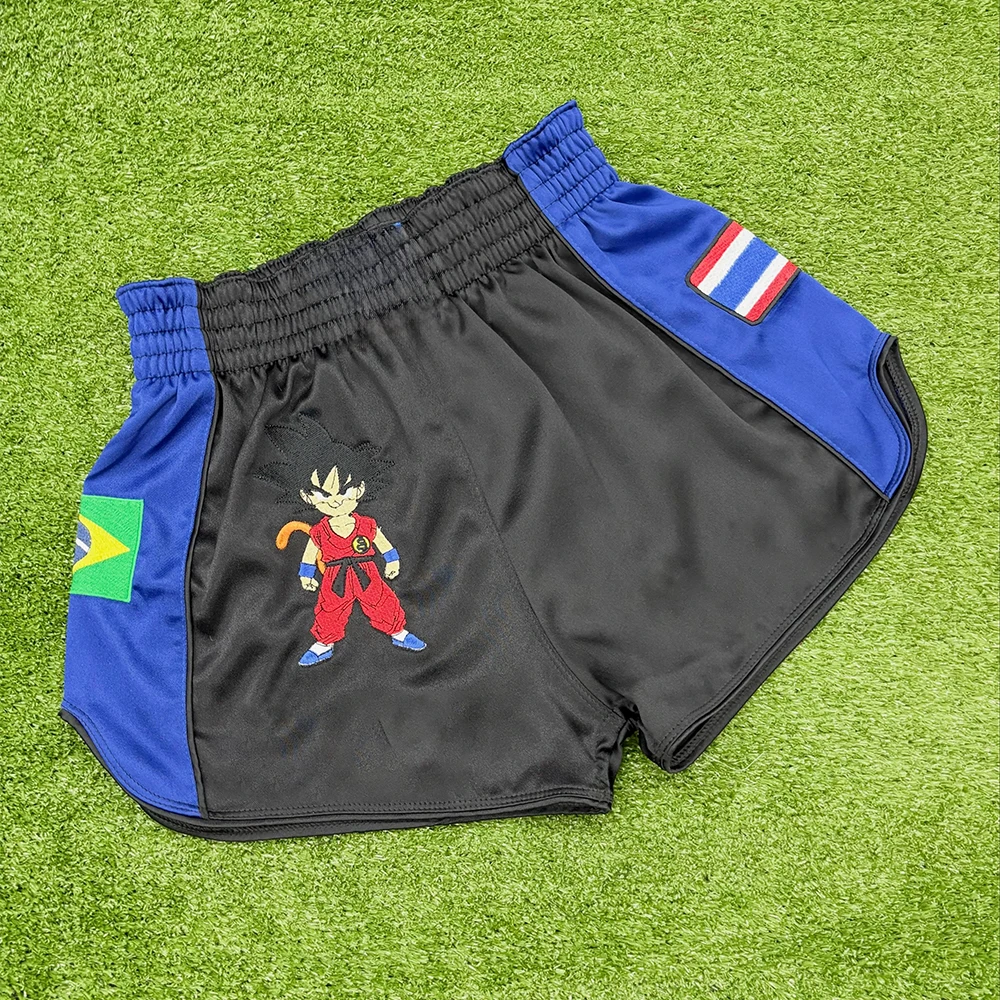 New Dragon Ball Son Goku Muay Thai Shorts Men Oversized Quick Drying MMA Sports Shorts Octagonal Cage Fighting Night Shorts