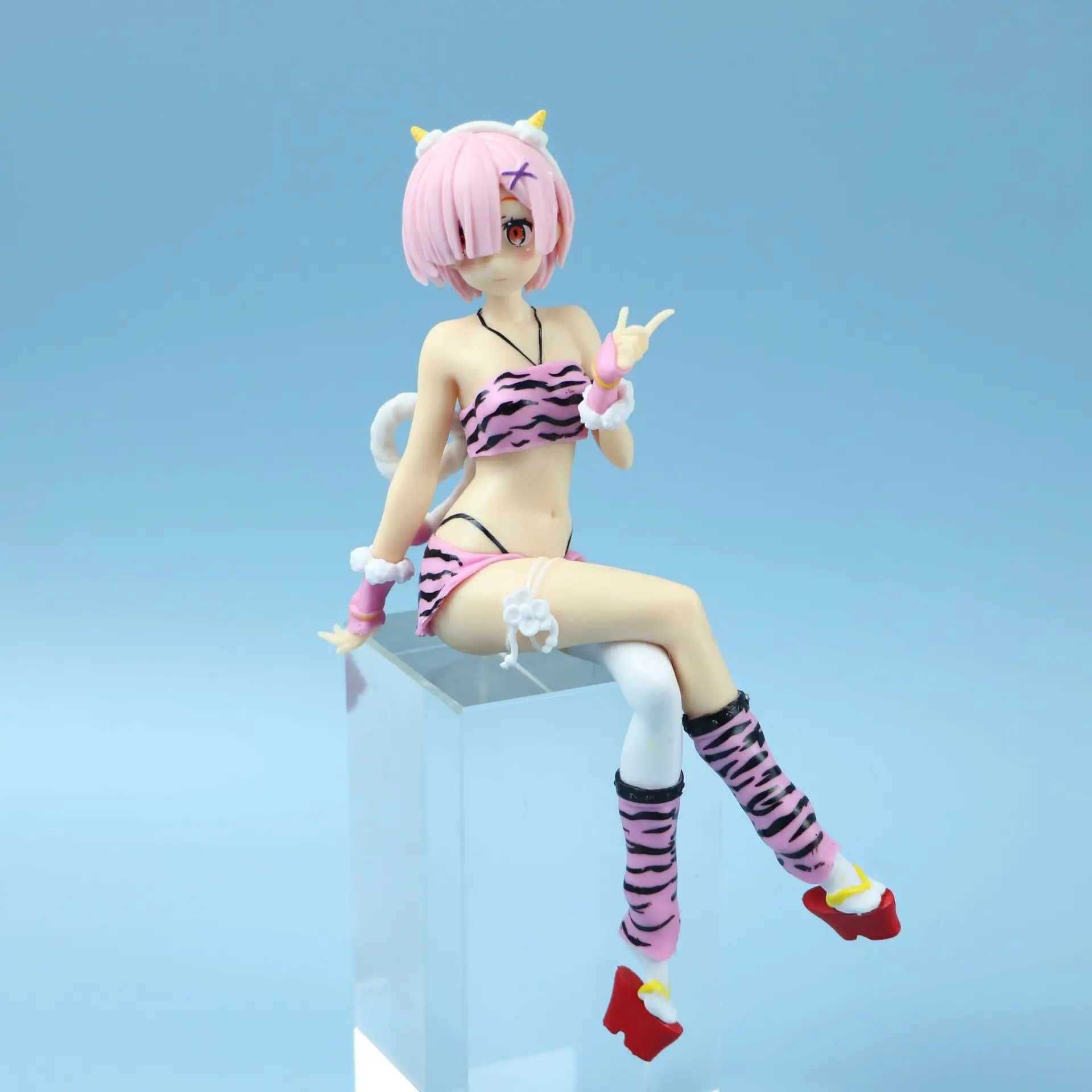Anime Re:Life in a Different World From Zero Rem Ram Sit on Chairs Action Figures Model Doll Collection Toy Gifts