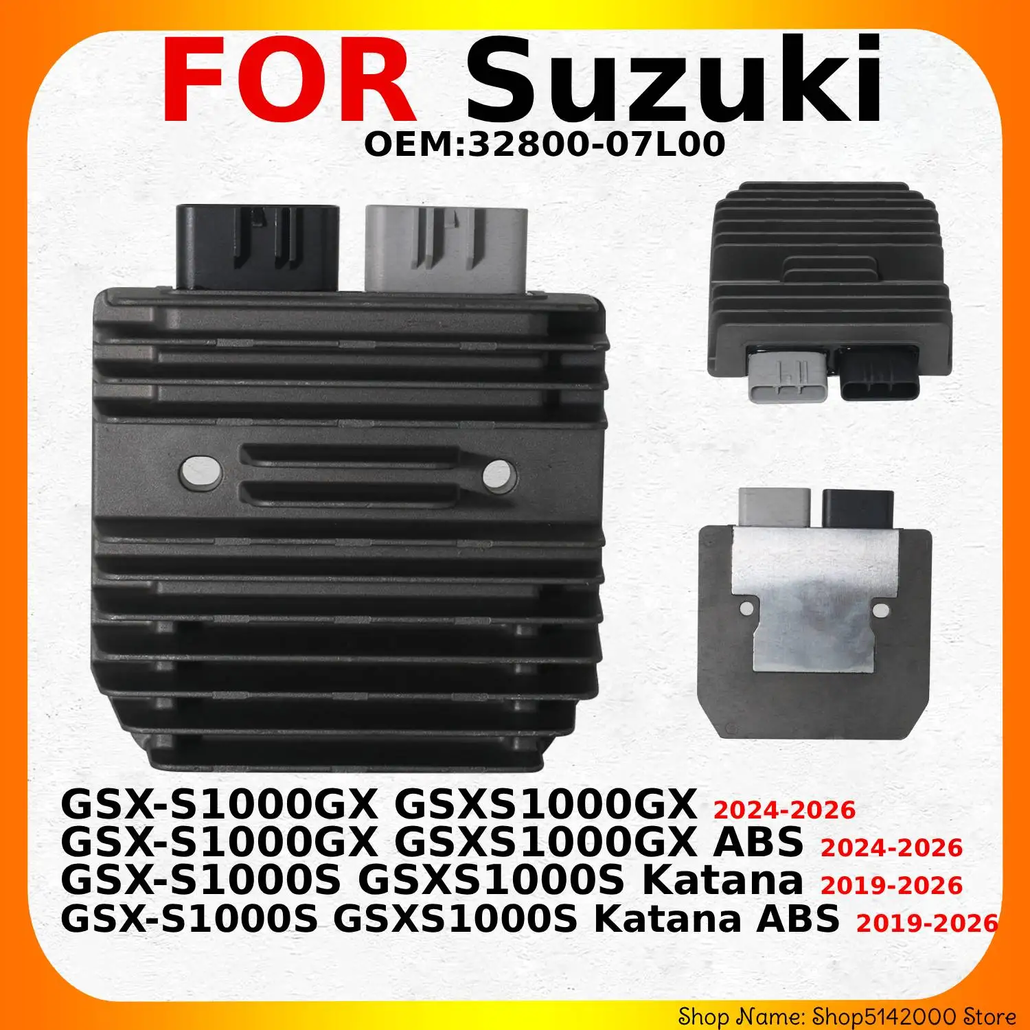 

32800-07L00 Voltage Regulator Rectifier For Suzuki GSXS1000GX GSXS1000S Katana ABS 2019 2020 2021 2022 2023 2024 2025 2026 Year