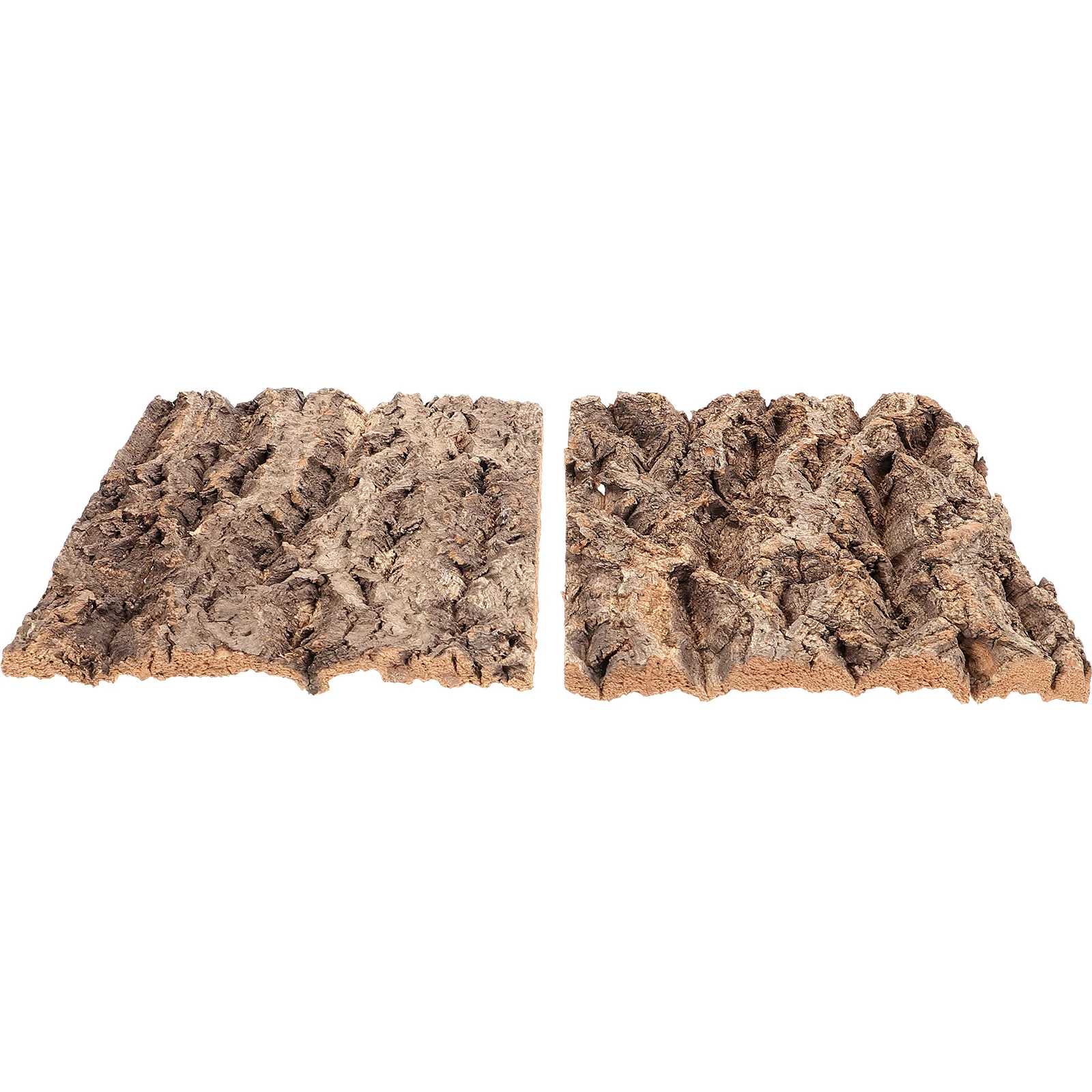 2 Pcs Reptile Basking Platform Cork Bark Reptiles Decoration Wooden Office Tank Accessories Hide