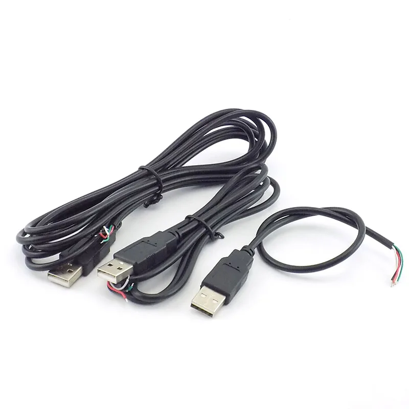 0.3/1/2M DIY Micro USB A Male 4 Pin Wire Data Cable Connector extension Cord Power Supply Adapter for USB fan Devices H10