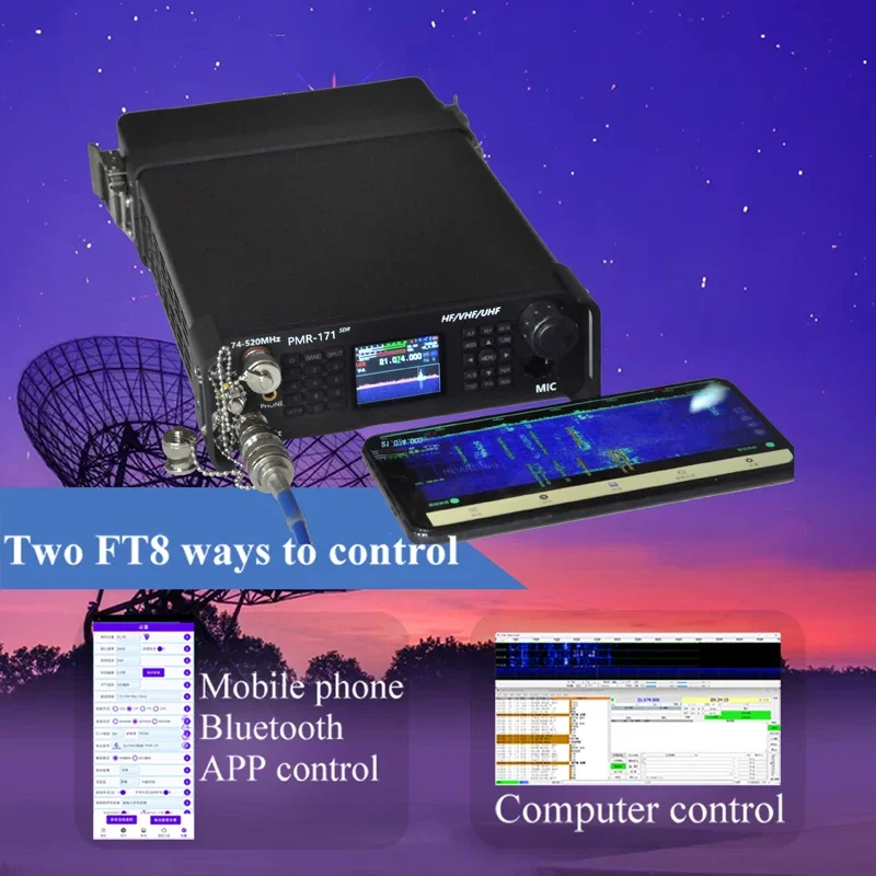 ZASTONE PMR171 SDR Ricetrasmettitore a onde corte HF CB 50 MHz 70 MHz VHF UHF Tutte le modalità Radio mobile DMR Walkie Talkie FT8 USB LSB CW AM FM