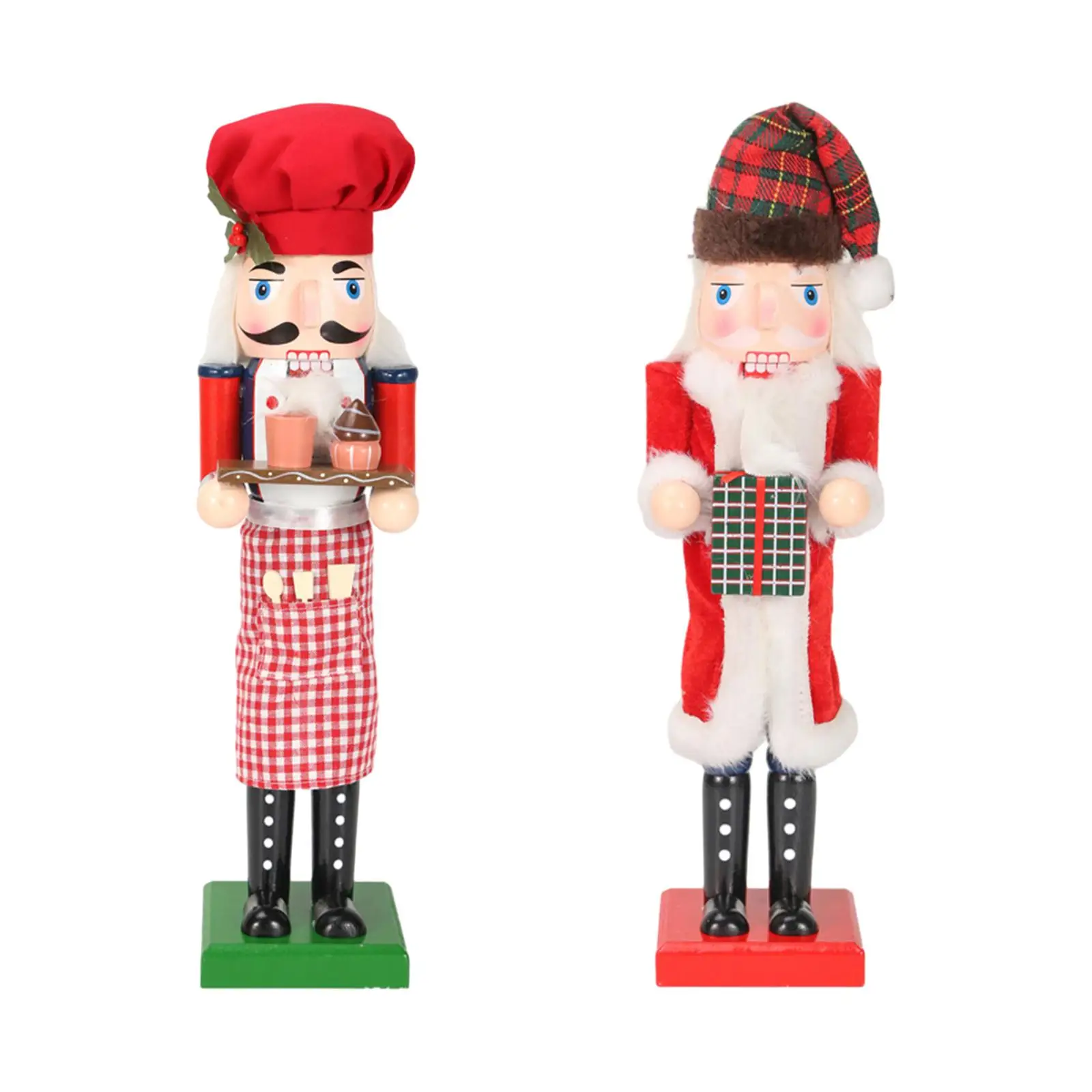 36cm Wooden Nutcracker Ornament Nutcracker Figurines Classic Doll Festival Props Kids Toys Handpainted Xmas Desktop Decoration