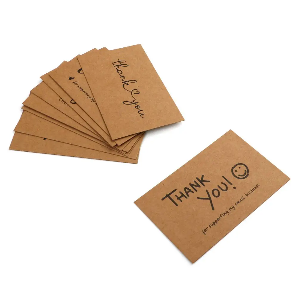 30pcs Kraft Paper Business Thank You Card Enterprise Store Greeting Labels Wholesale Custom Gift Decoration Party Supplies