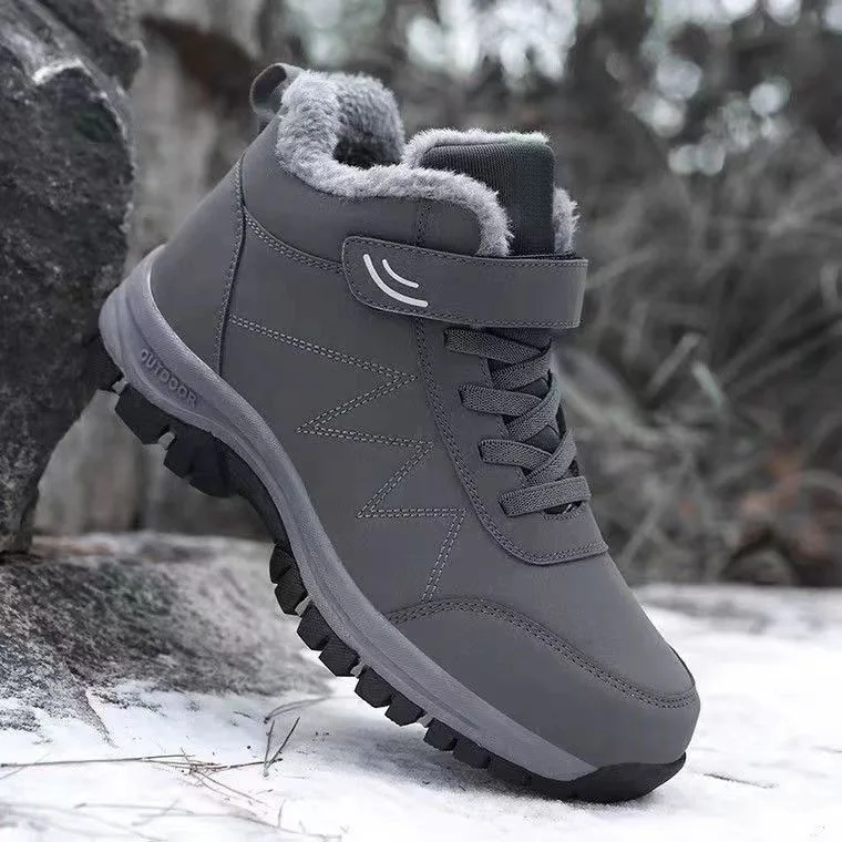 Men's Outdoor Sports Cotton oes Winter Fce Lined Thi Boted Hiking Boots Warm Casual  Boots High Top Snow Boots image 4