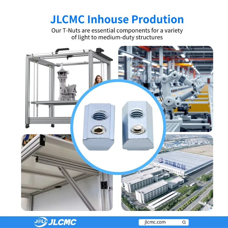 ชุดหัวค้อนเกลียว M3 M4 10/20 ชิ้น พร้อมน็อต T สำหรับโปรไฟล์อลูมิเนียม T-slot ขนาด 2020 2040 2060 2080 4060S 4080S 4420 ร่อง 6 มม.