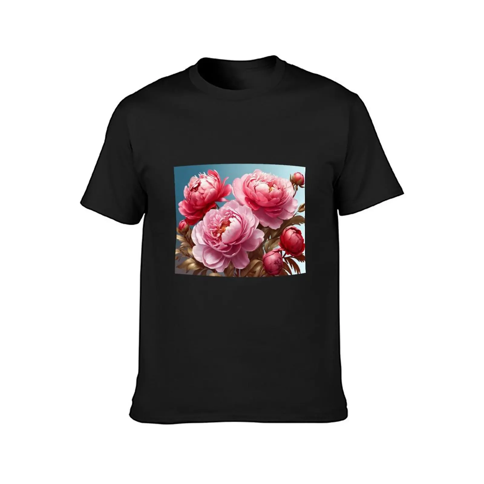 Peonies T-Shirt summer tops cute clothes heavy weight t shirts for men