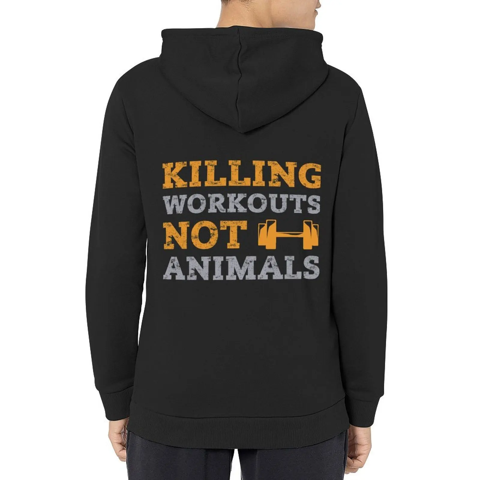 

Killing Workouts Not Animals Hoodie men's sweat-shirt anime clothing graphic t shirts men men's sweat-shirt set hoodie graphic