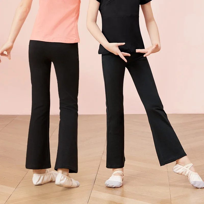 Kids Girls Flare Legging Elastic Dance Pants Flared Long Pants Trousers Ballet Dance Pants Yoga Gymnastics Fitness Yoga Pants