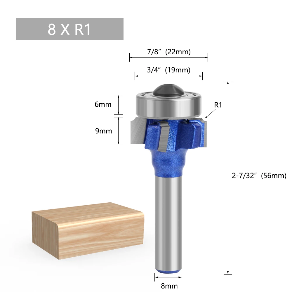 Lavie 1 Stück 8mm Schaft 4-Schneiden Rundfräser, Hartmetallspitze für Holz, PVC-Kantenanleimung, Trimmen & Rundschneiden – Detail 3