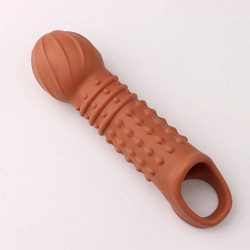 Reusable Condom Sexual Pleasure Hard Rough Big Condom Penis Sleeve Extender Delay Ejaculation Massage Vagina Sex Toys for Couple