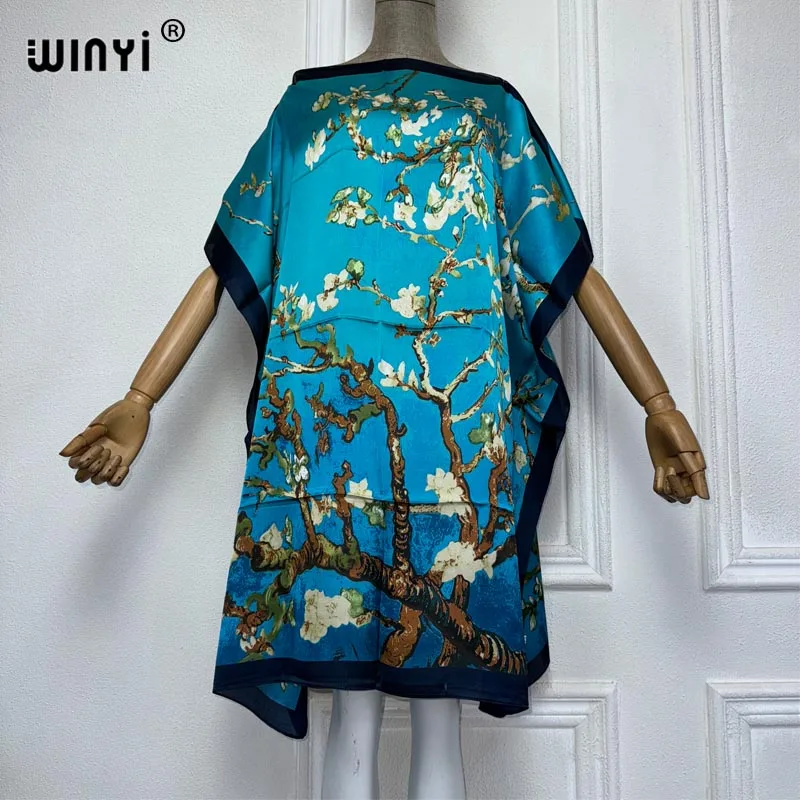 WINYI NEW Summer african dress boho print beach wear women 2024 Loose Femme Robe Muslim beach cover ups فساتين طويلة vestidos