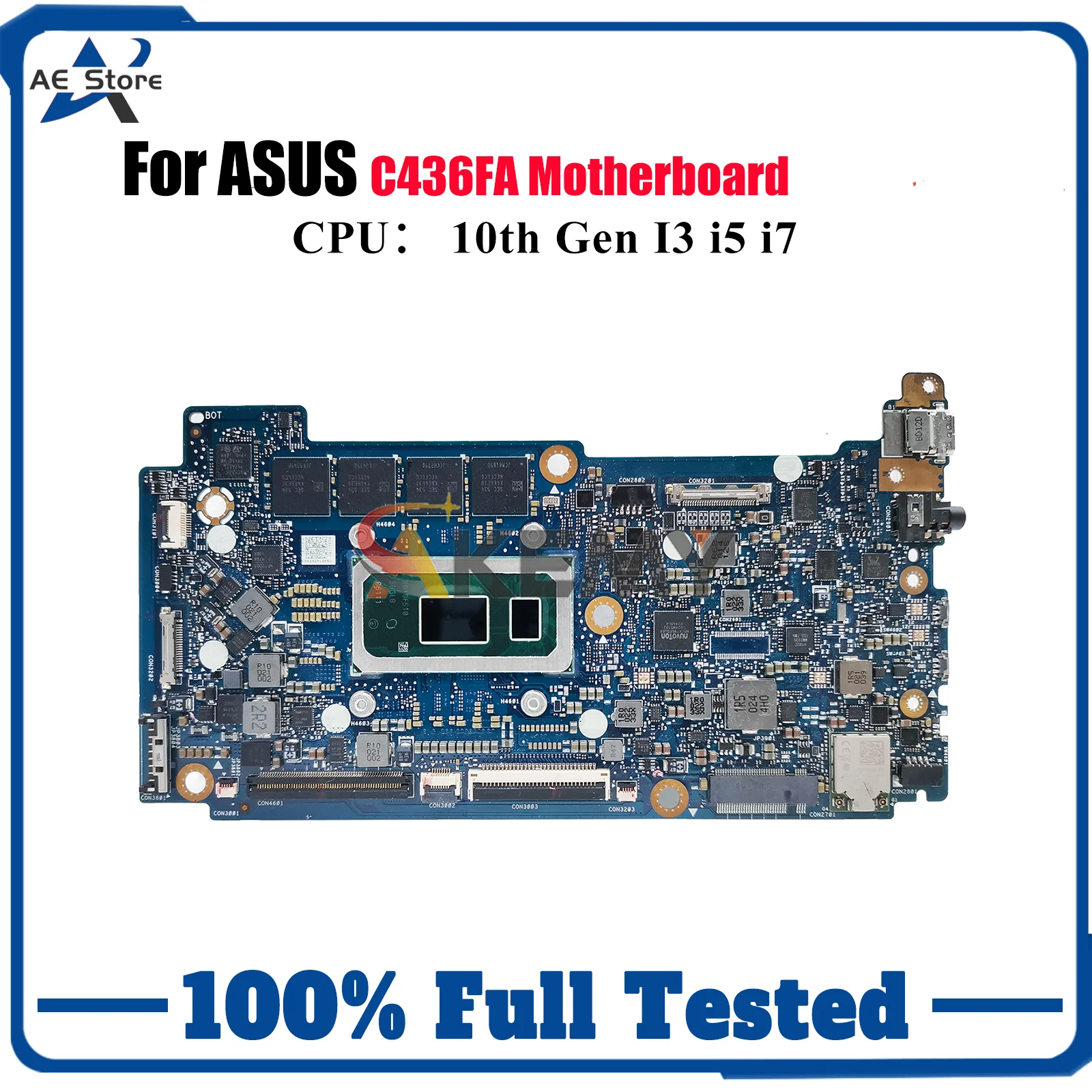 

C436FA Материнская плата для ноутбука ASUS Chromebook C436FA C436F Материнская плата для ноутбука 10-го поколения I3 i5 i7 100% тест ОК быстрая доставка