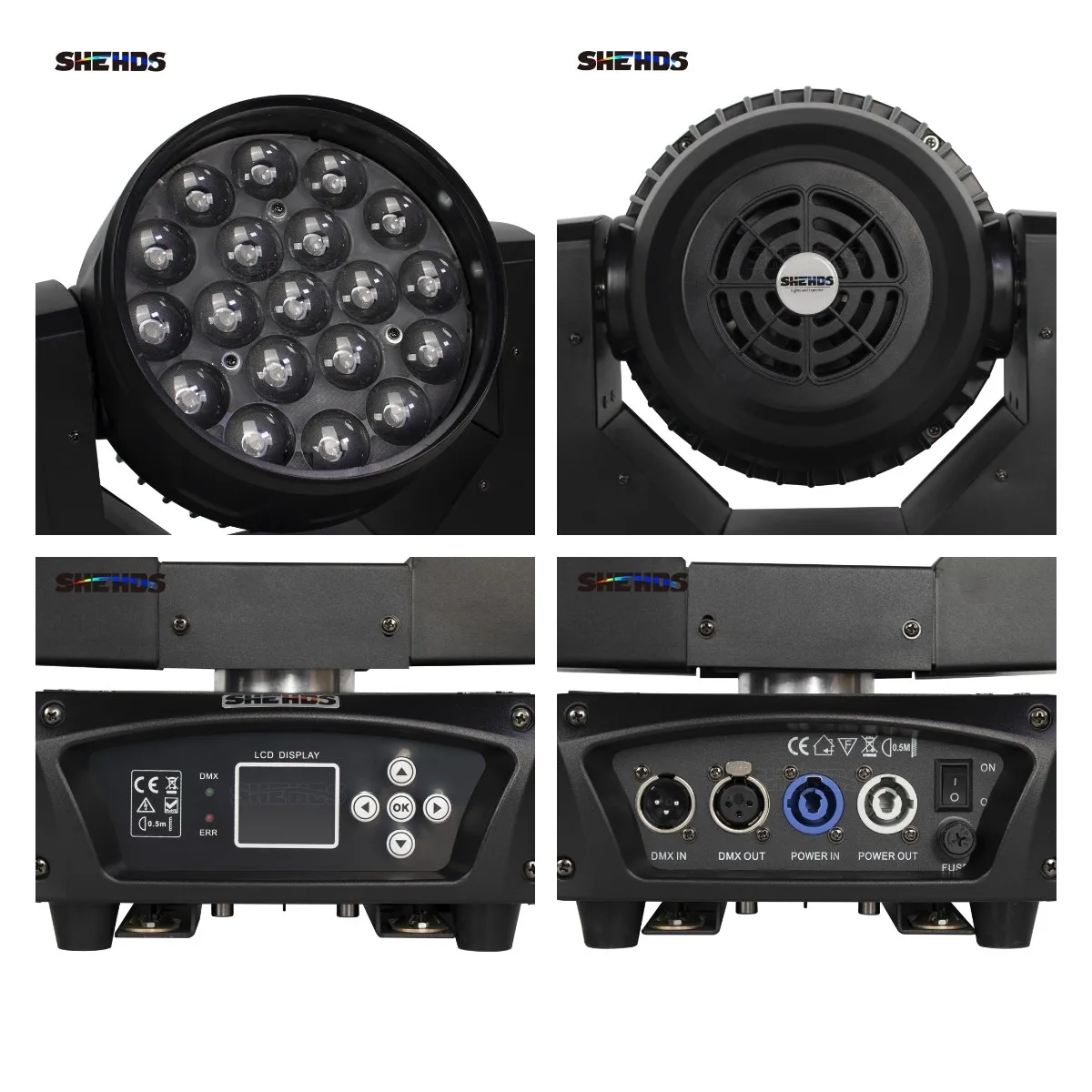 Imagem -04 - Rgbw Led Zoom Beam Moving Head Iluminação 19x15w Flight Case dj Disco Ktv Bar Boate Luz de Palco pc Pcs