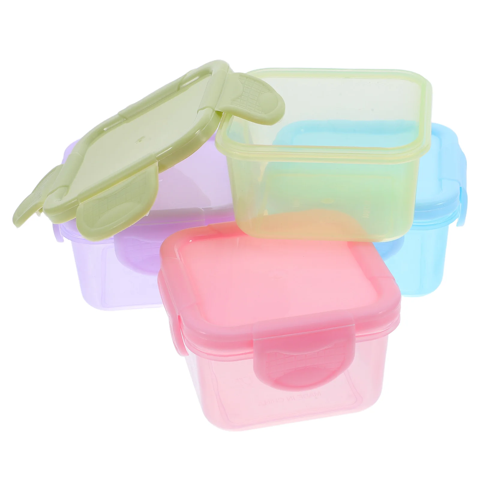 

4pcs 150ML Portable Storage Boxes Fresh Containers for Refrigerator Small Treat Boxes with Lids Dipping Cups Reusable