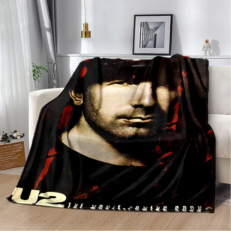 U2 Rock Bang Bono 3D Printing Blanket,Soft Throw Blanket for Home Bedroom Bed Sofa Picnic Travel Office Rest Cover Blanket Kids