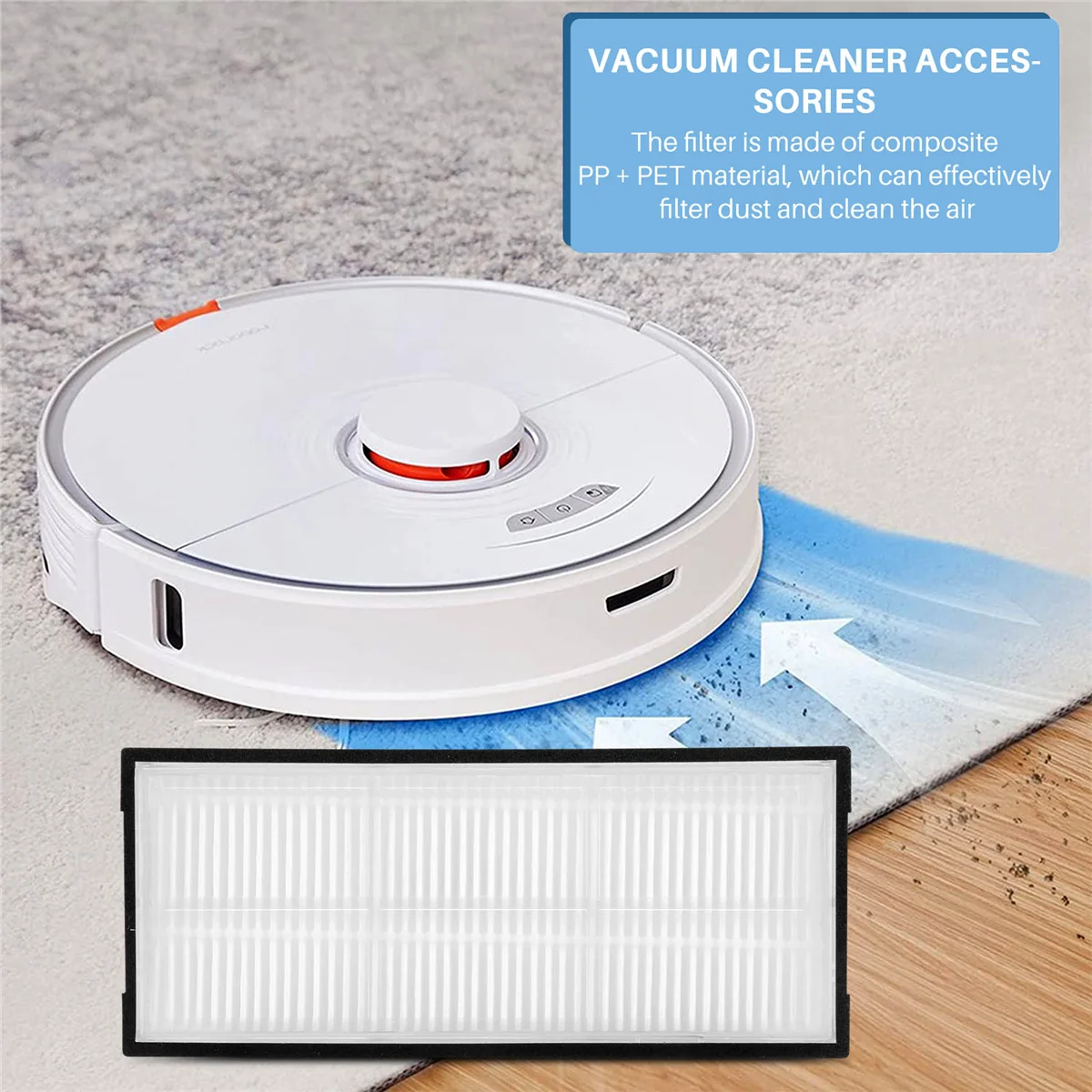 2 قطعة استبدال مرشحات Hepa ل Xiaomi Roborock S7 T7S T7Plus T7Splus قطع غيار المكنسة الكهربائية # أ66 ك